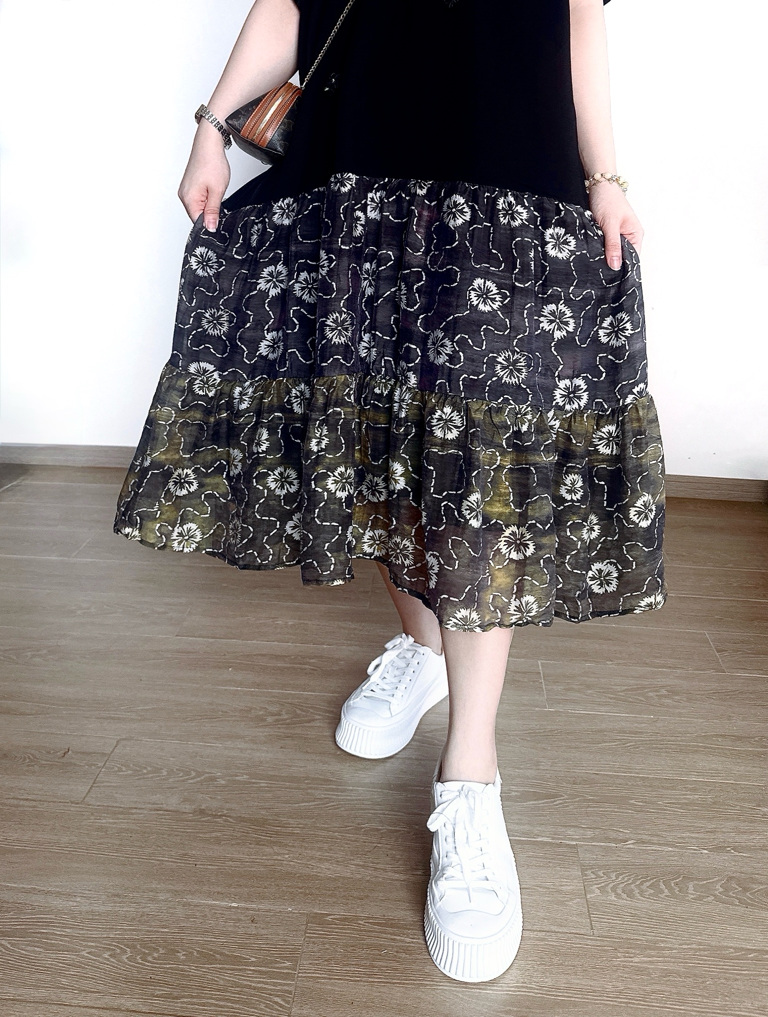 🌼初春優惠🍀 假兩件立體花網紗裙