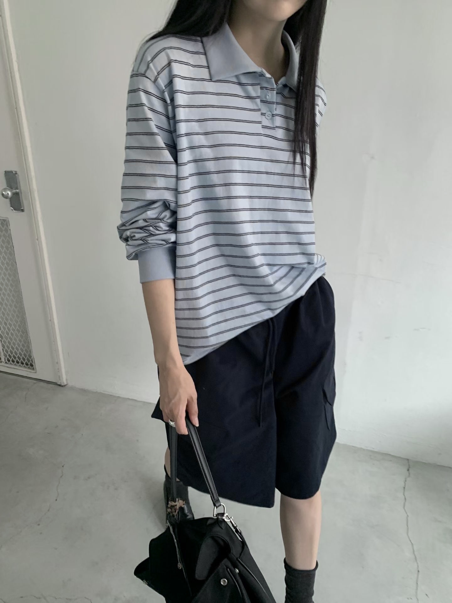221689 側袋七分布褲