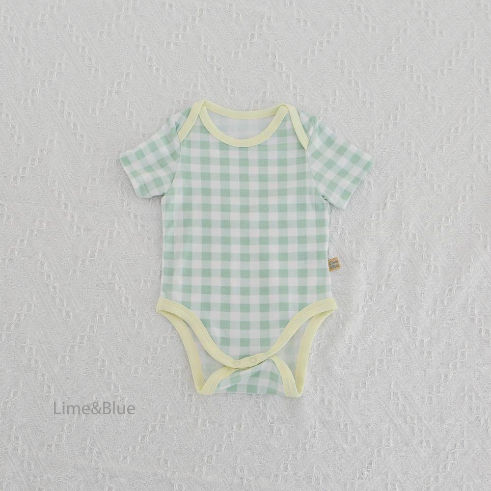 Summer Cracker Check Short-Sleeve Baby Suit