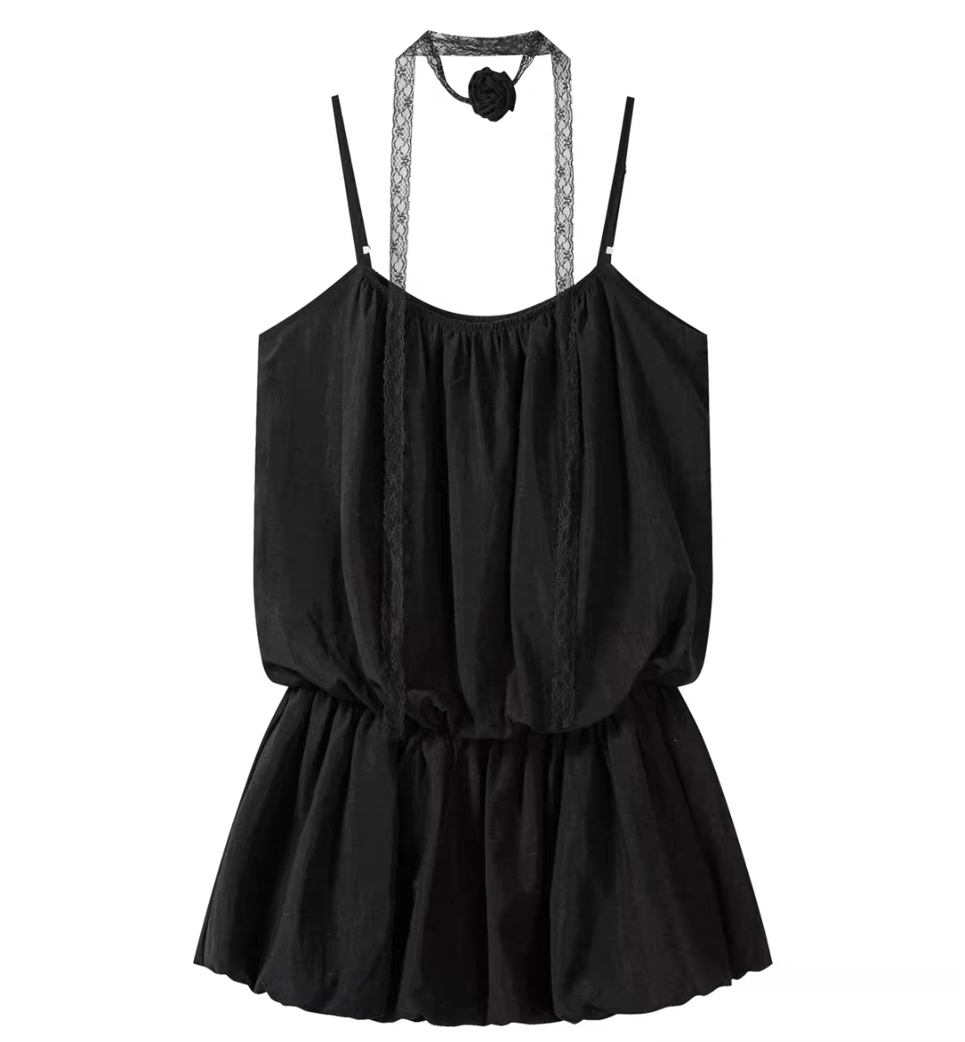 DR335收腰花苞短裙