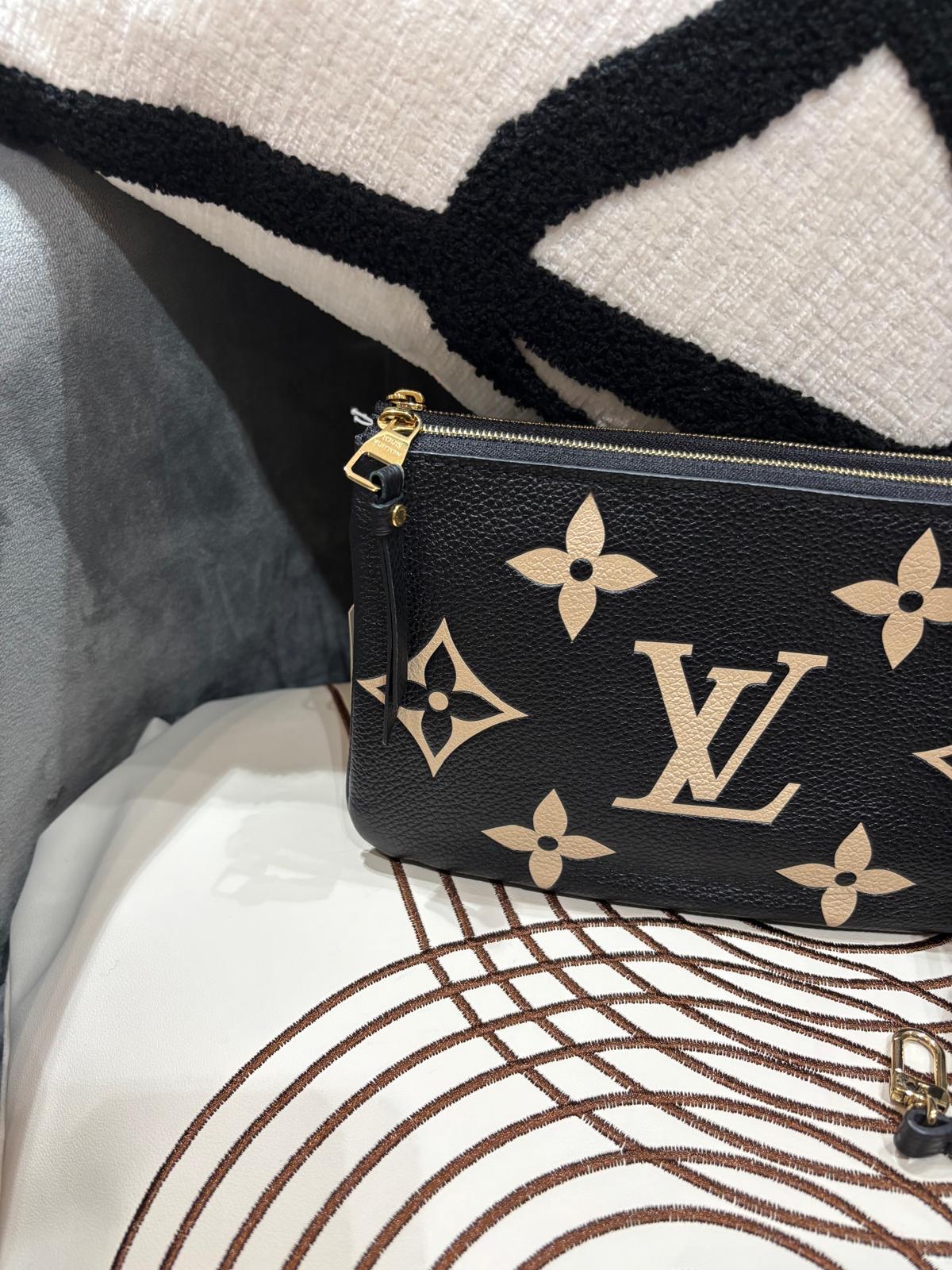 Lv Pochette Double Zipped Giant calfskin 100%Authentict,98%new✅dust bag 
