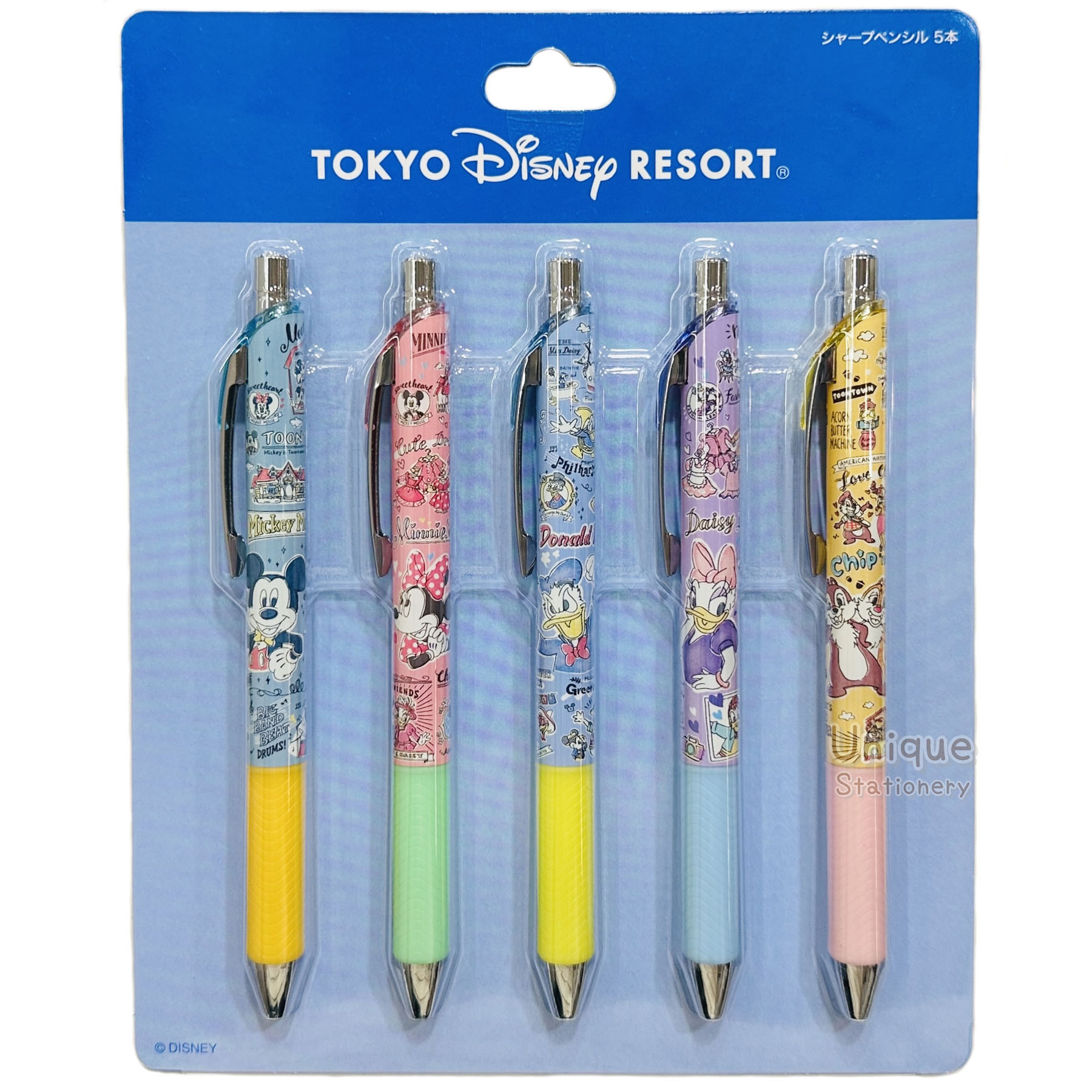 現貨｜【日本 Disney Store 限定】一套5枝 Mickey & Friends 米奇與朋友 日本製 Pentel EnerGize 0.5mm 鉛芯筆 053458