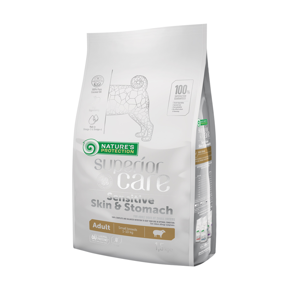 Nature's Protection｜Superior Care 敏感皮膚腸胃配方 (低敏羊肉) - 適用於小型犬 1.5KG WD28