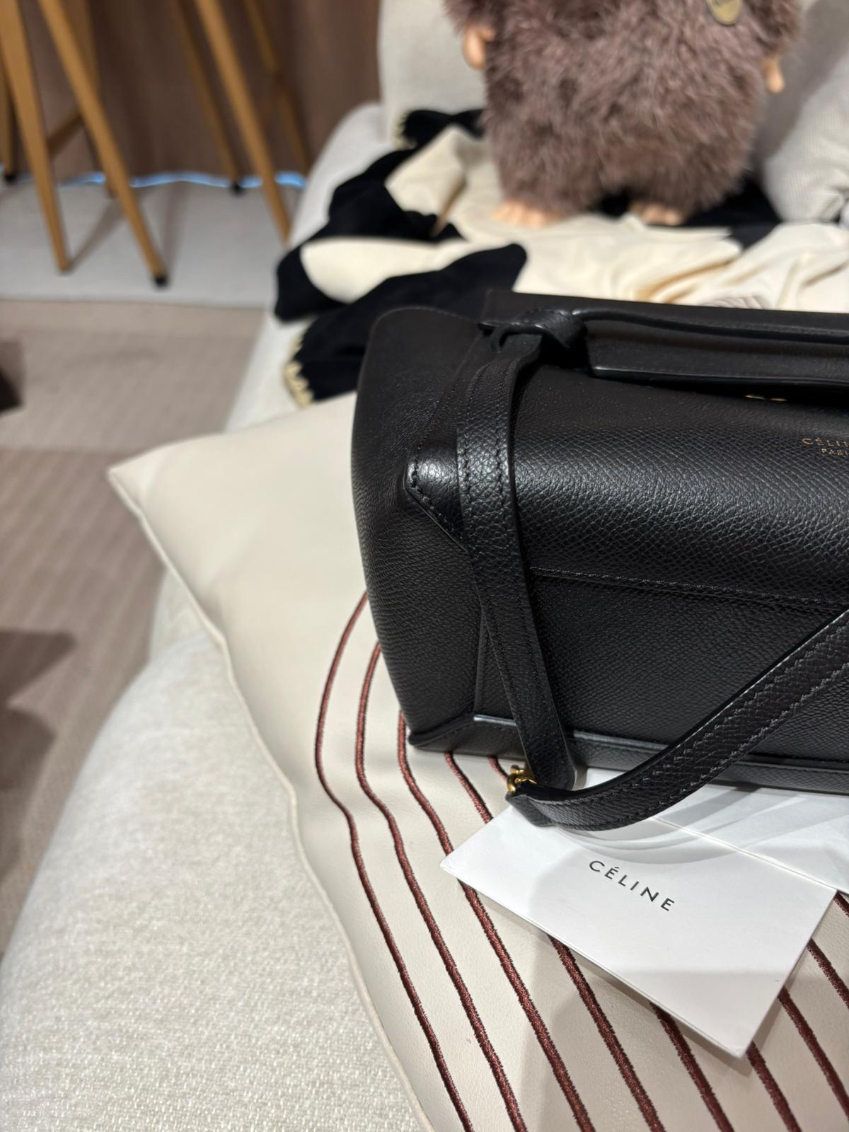 Celine nano belt bag 黑金牛皮 100%Authentic , 95%new ✅收據✅tap booklet✅dust bag