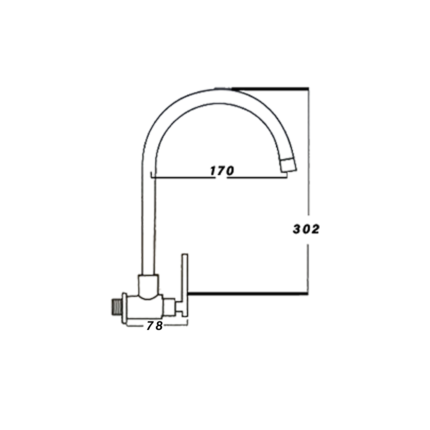 Otosani 304# Stainless Steel Wall Swan Tap (966-32#) OTO966-32