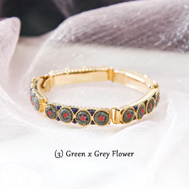 Vintage New Old Stock Mosaic Link Bracelet - Flower Blossom(FA204~FA209)