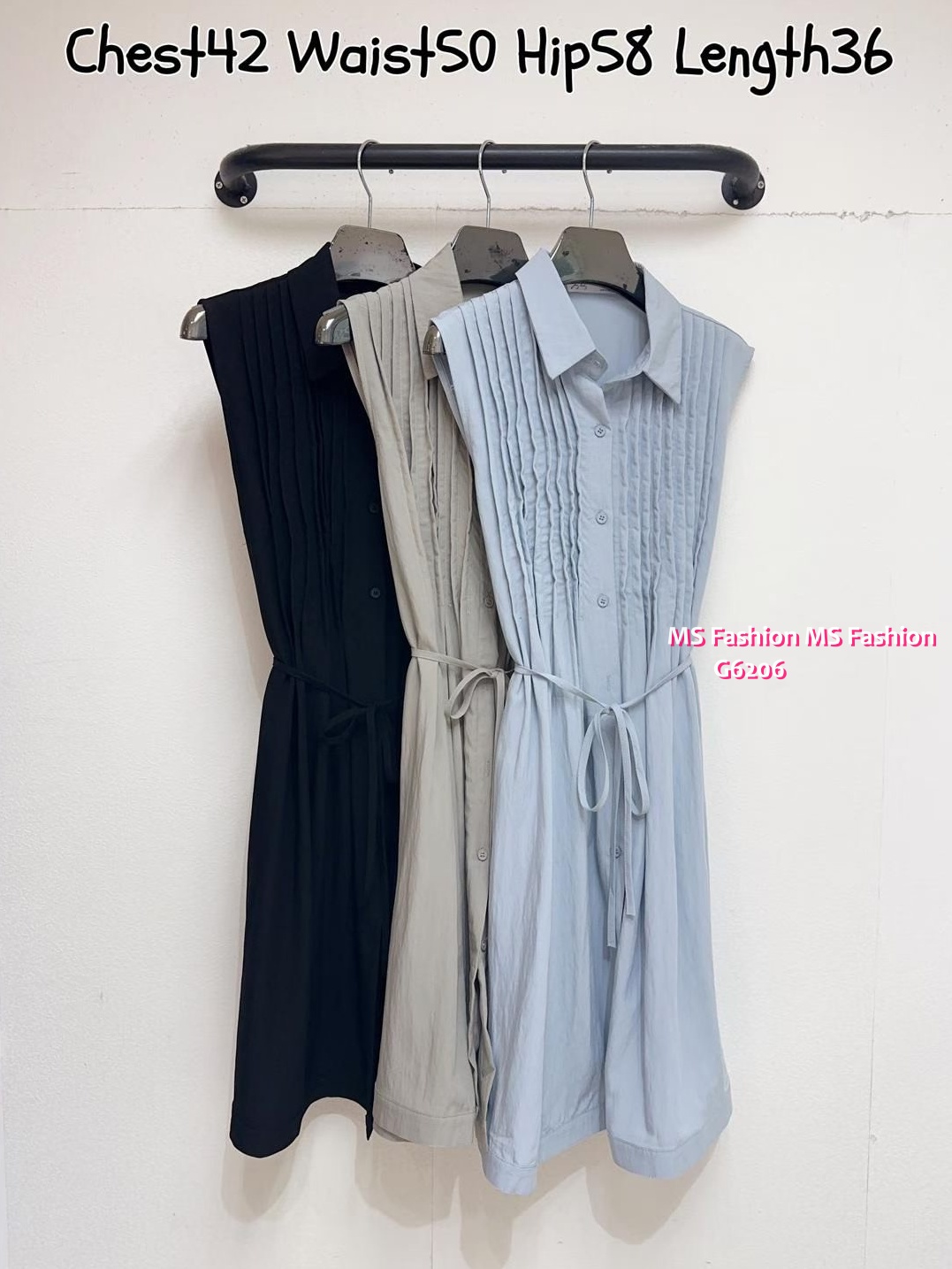 G6206 韓國🇰🇷反領背心連身裙