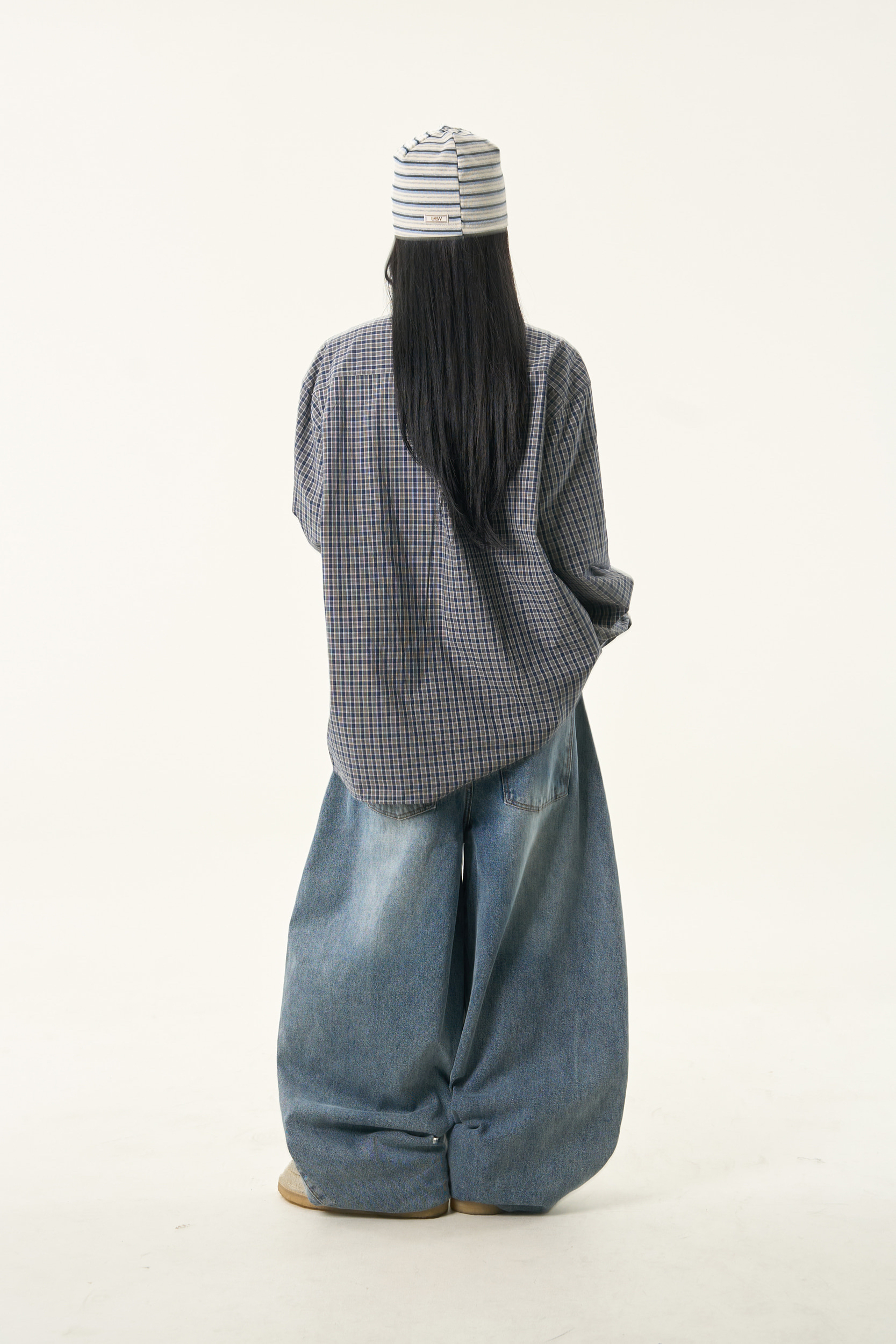 Washed Denim Balloon Pants