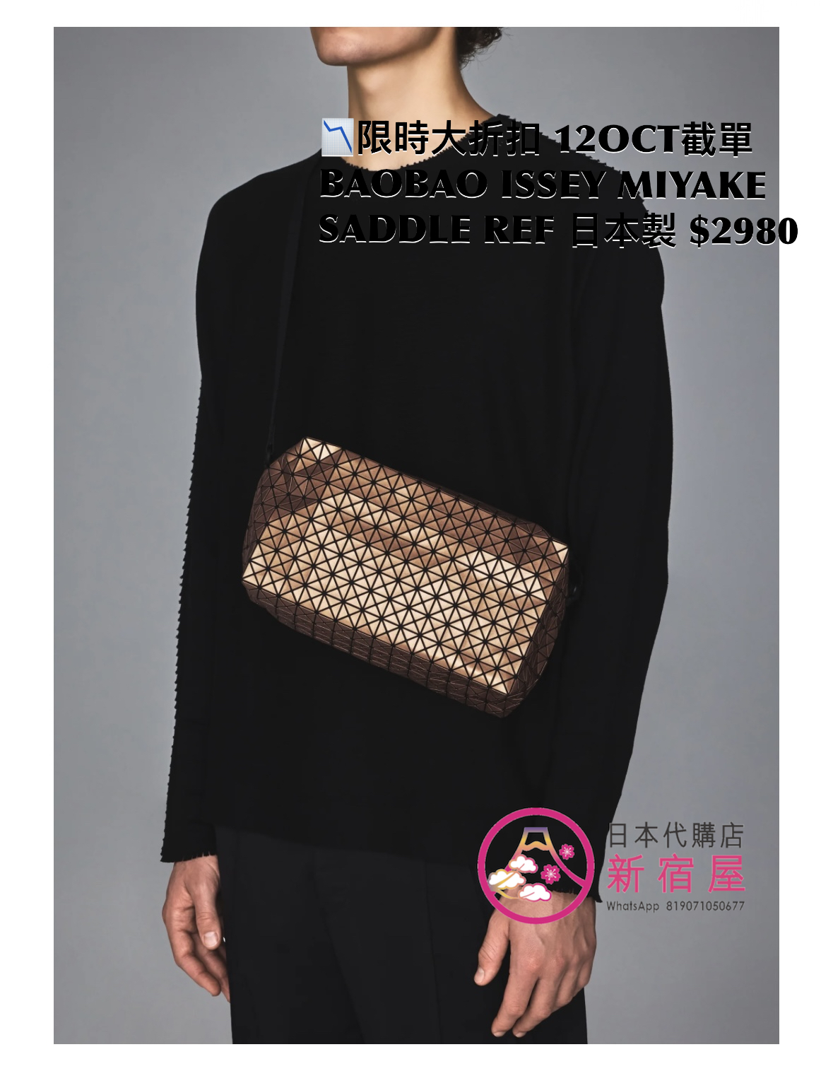 BAOBAO ISSEY MIYAKE SADDLE BAG REFLECTOR