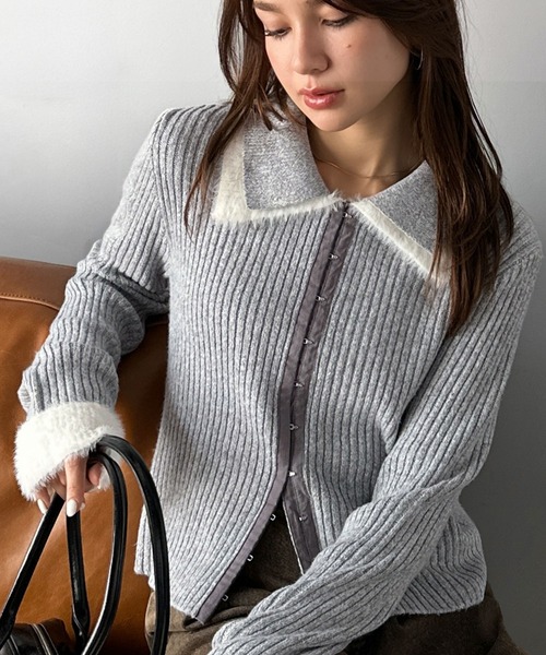 清貨價🔥🇯🇵mily bilet 羅紋針織拼色外套 [三色]