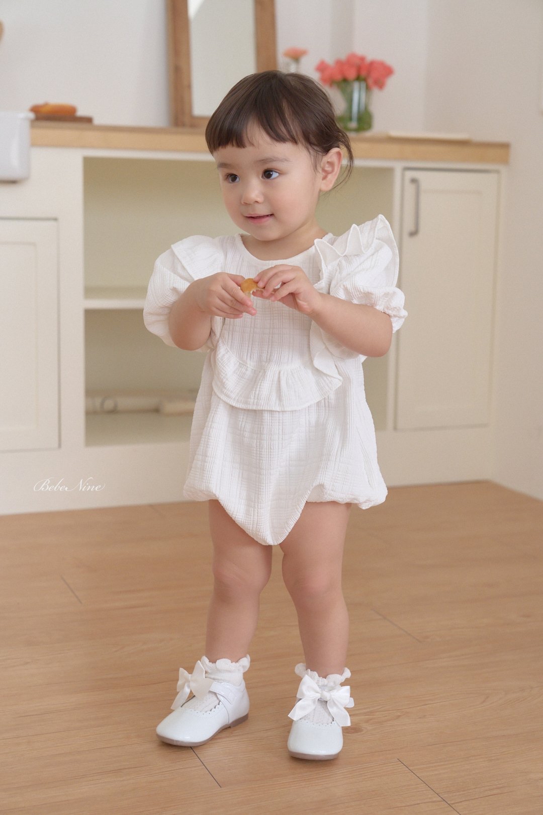 ☀️預訂 韓國直送☀️🇰🇷Bebenine兩色大荷葉邊短袖包屁衣