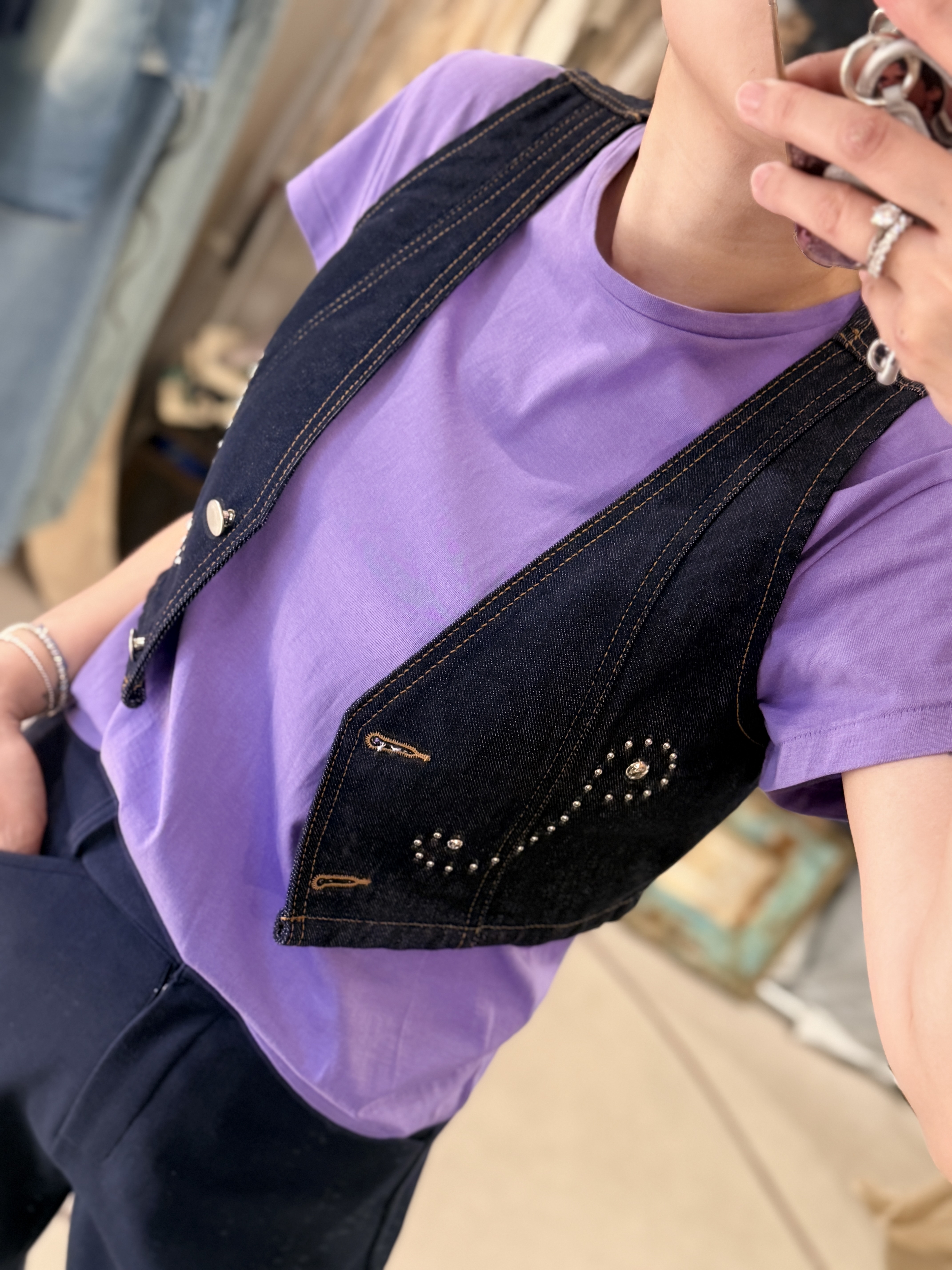 Denim vest jacket