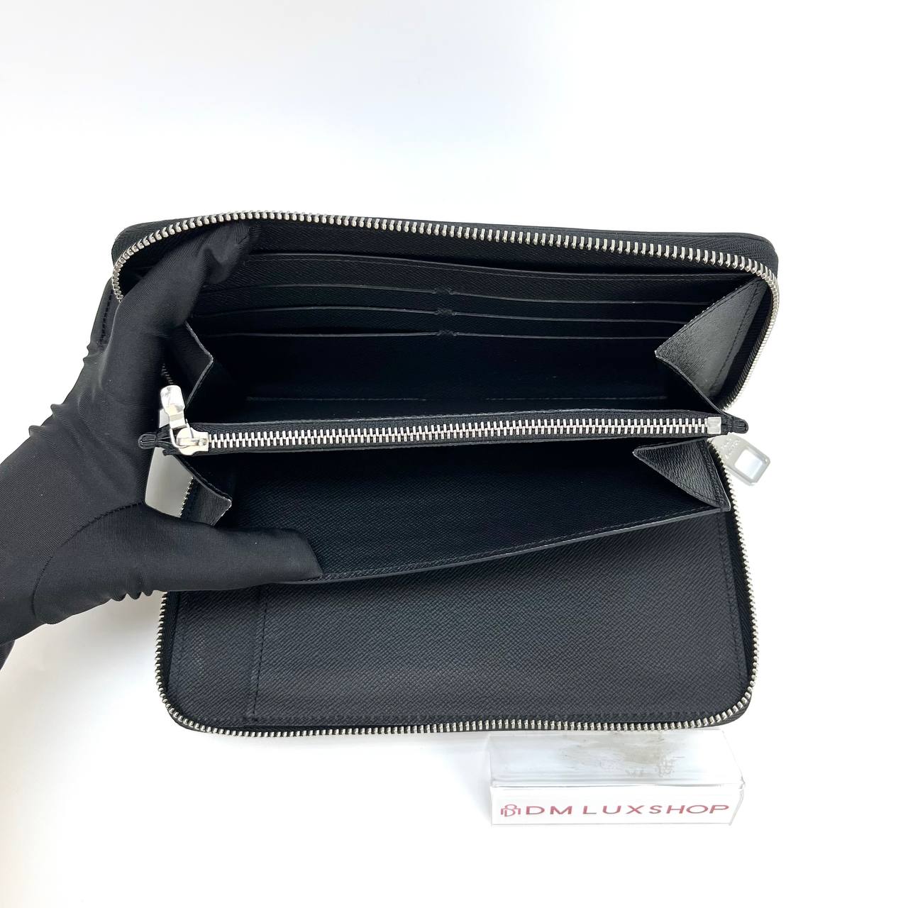 LV Black Epi Zippy Long Wallet SHW