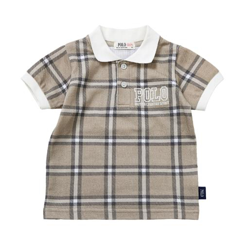 🇯🇵預訂 日本直送🇯🇵Polo Baby標誌刺繡格紋翻領短袖Polo上衣