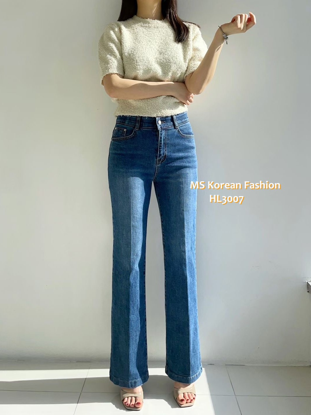 HL3007 韓國🌼Howluk春版熨線定型喇叭牛