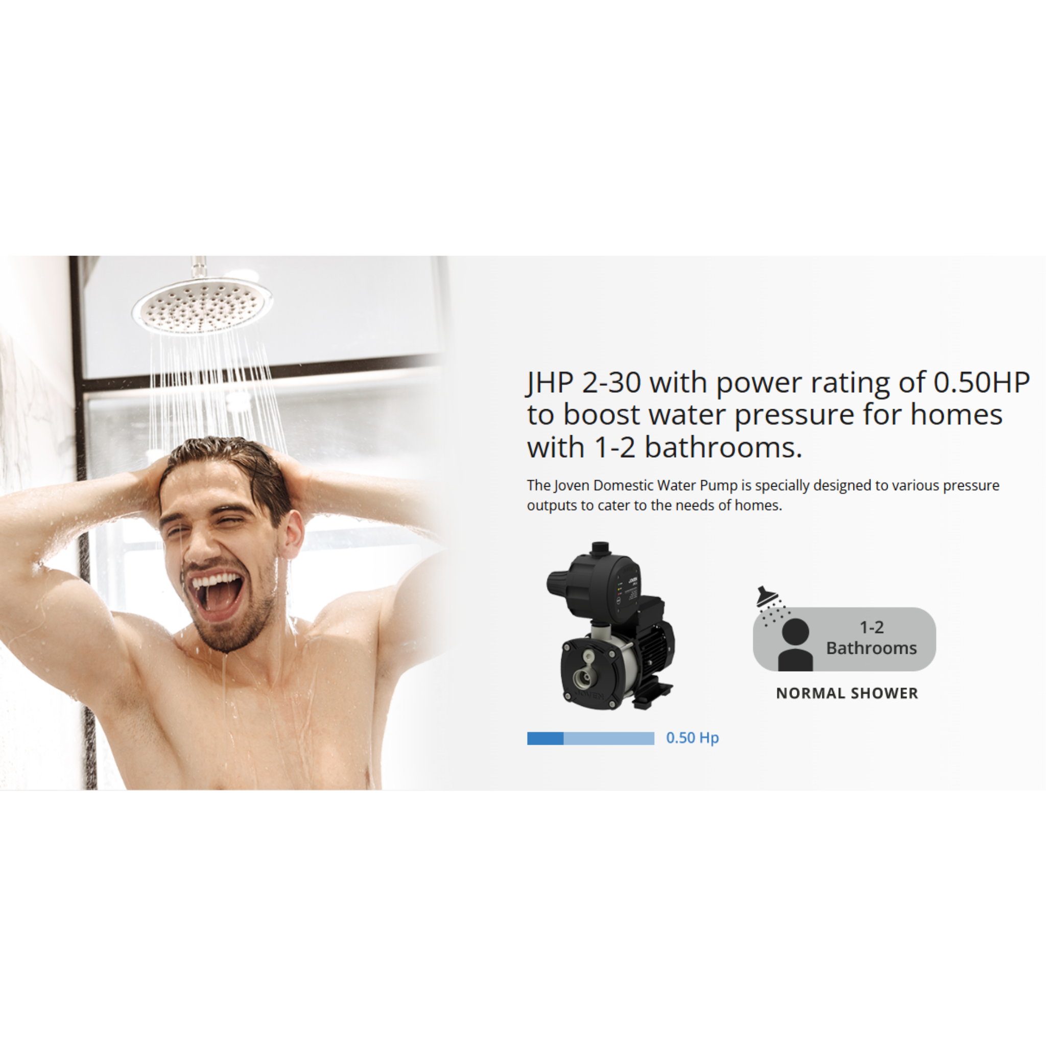 Joven Water Pump 0.5Hp Stainless Steel Automatic Water Pump (JHP 2-30)