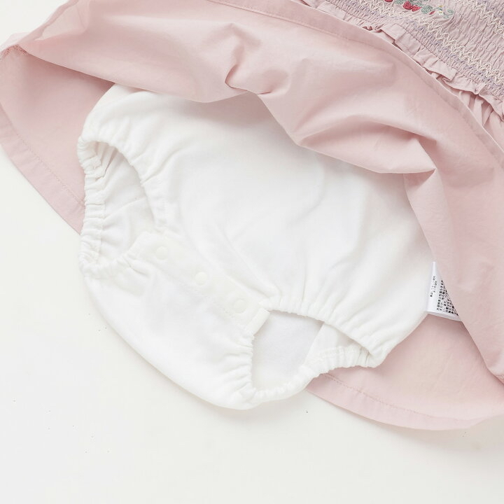 🇯🇵預訂 日本直送🇯🇵 Petit Main 三色草莓刺繡緞帶褶皺包屁裙