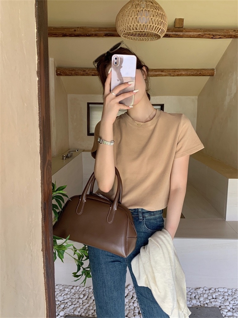 Cloudy Puff Round Neck Tee 云朵泡泡纯色圆领磨毛Tee (11 Colours)