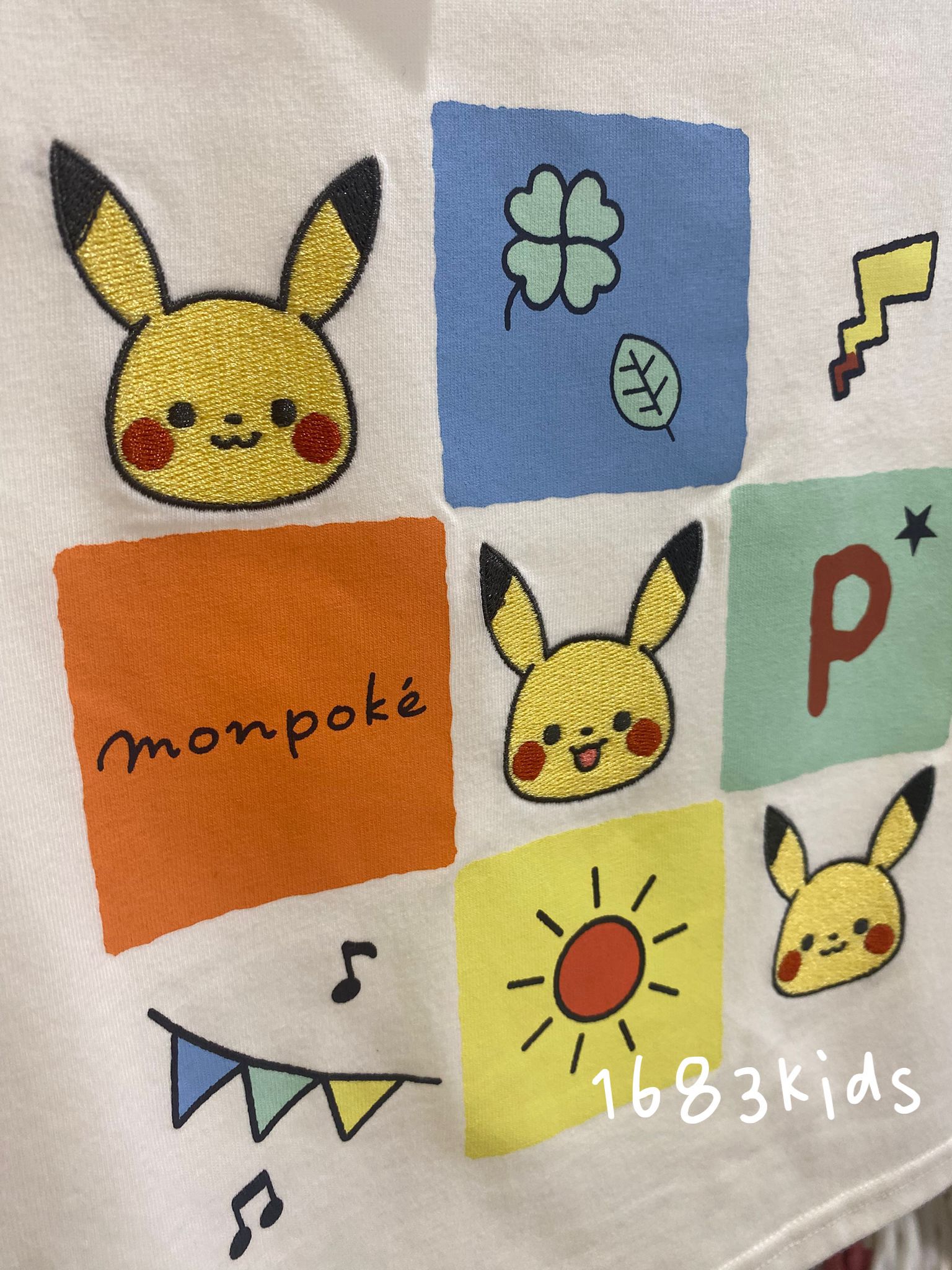 Monpoké 彩格Pikachu短袖上衣（日本直送2-3星期到）