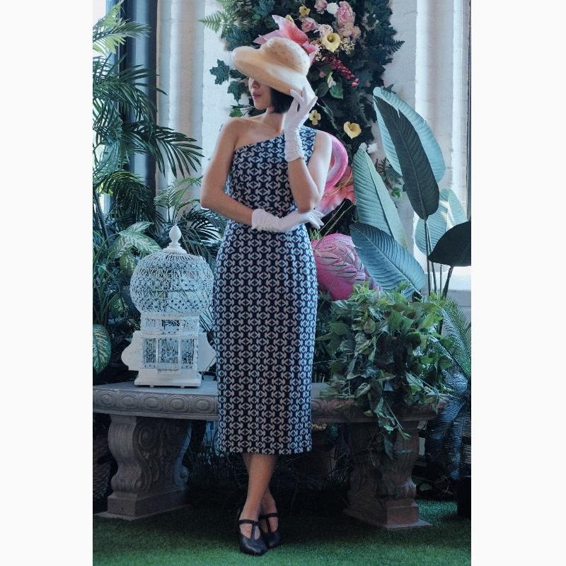 （SOLD OUT）- 1980s Inspired One Shoulder Summer Dress - Exotic Giorgia Dress (FM159)