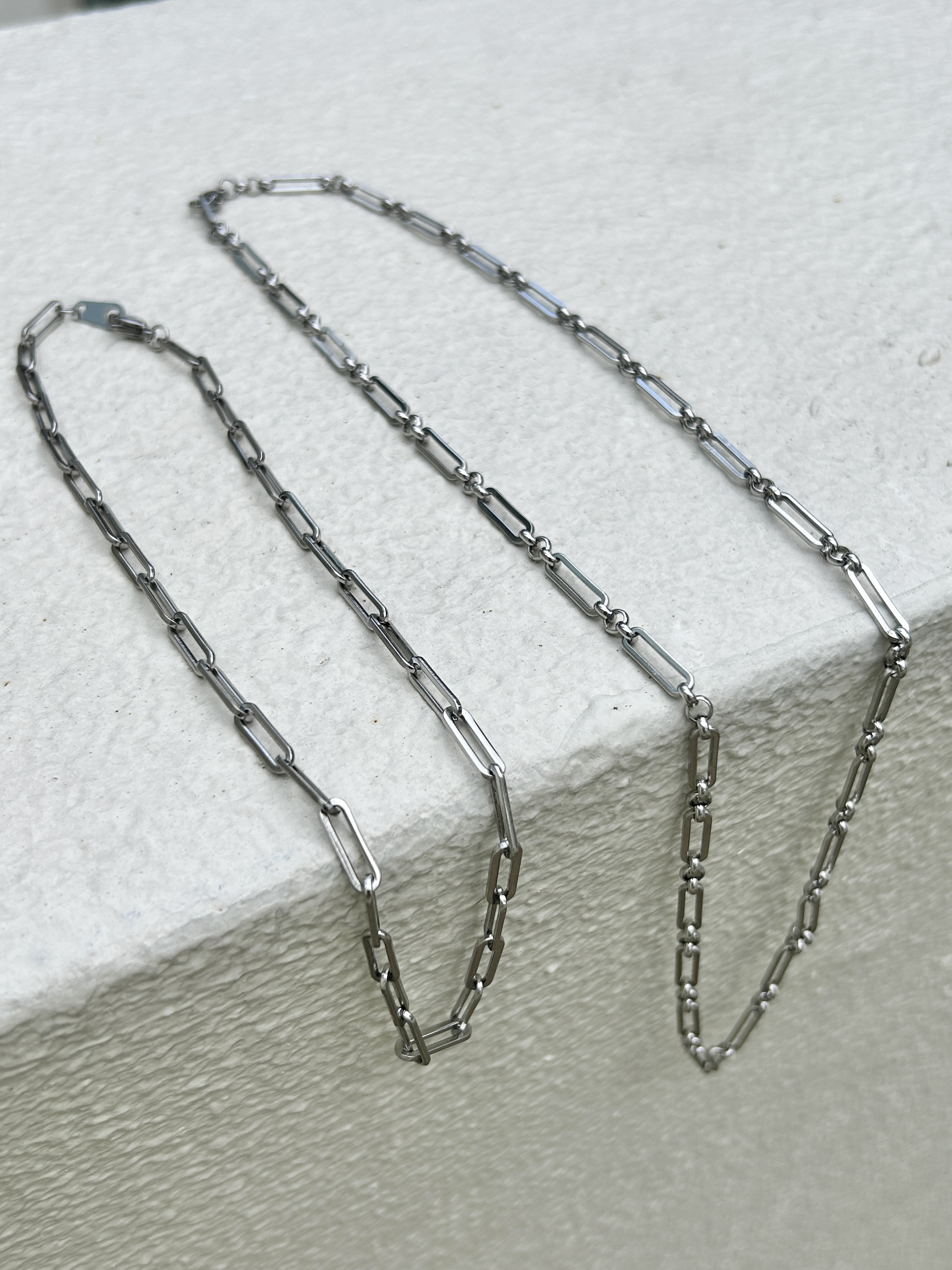 Silver simple chain stainless necklace