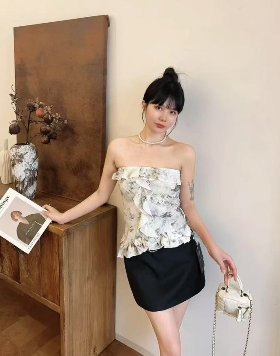 TP374辣妹碎花抹胸