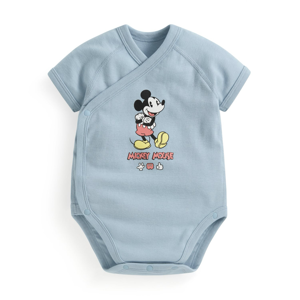 💚預訂 台灣直送💚Disney系列六色人物印花純棉短袖包屁衣