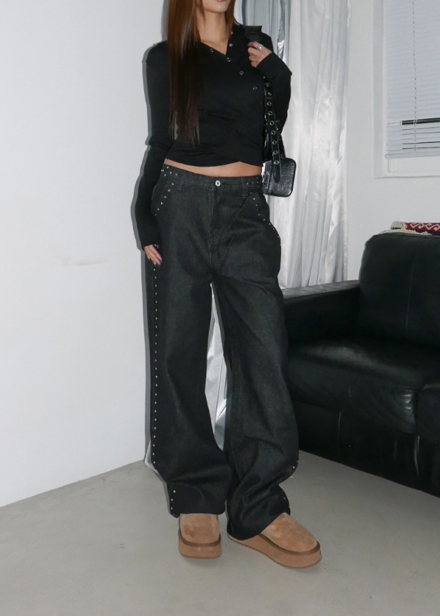 Asymmetric Snap Button Long Sleeve