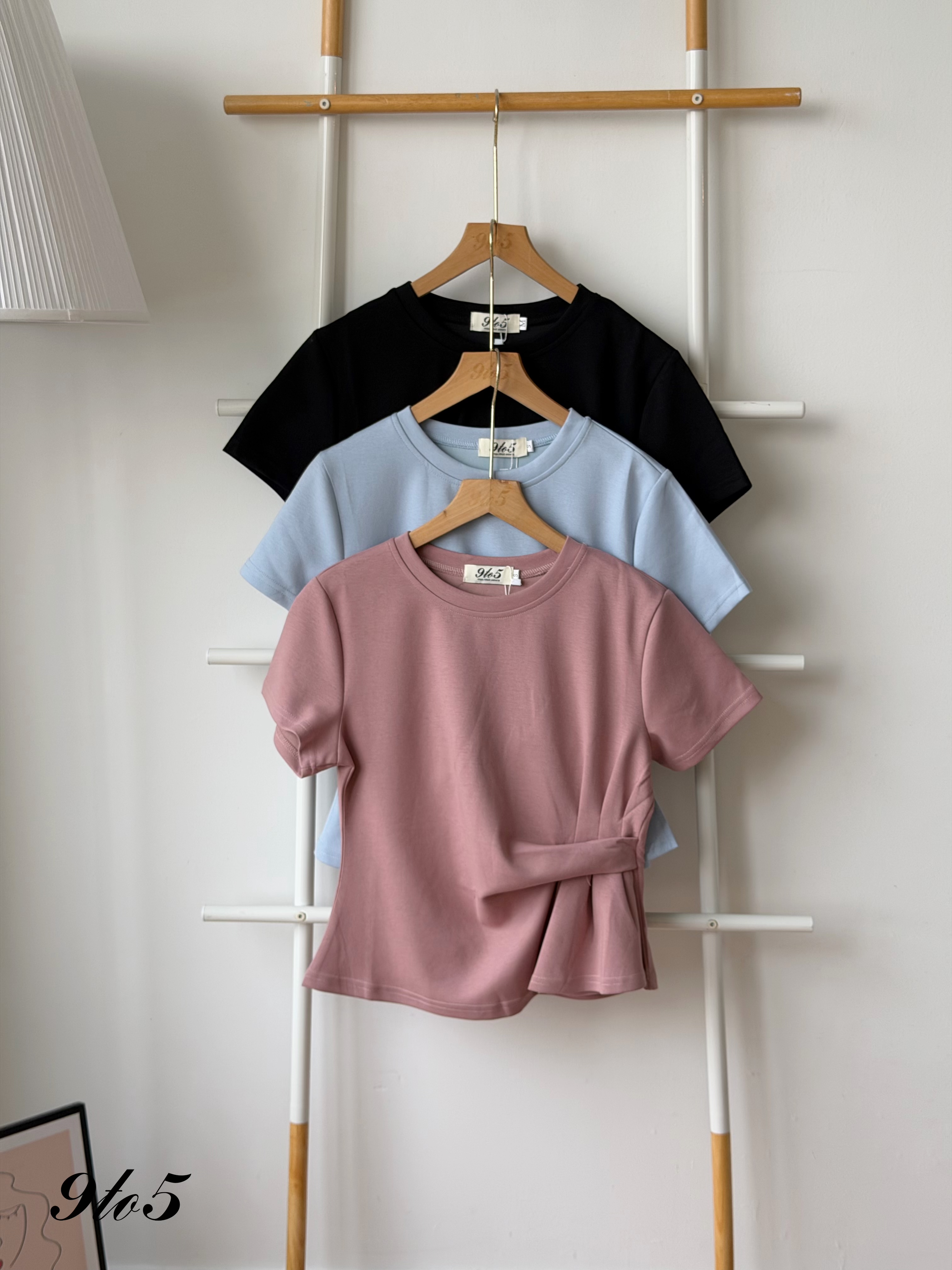 T4460 Side Ruched Peplum Top - 3 Colors 
