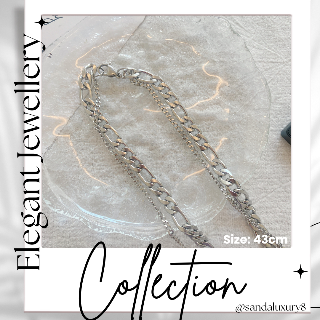 Elegant Men's Layered Chain Necklace Set Stylish Stainless Steel Jewelry for Men