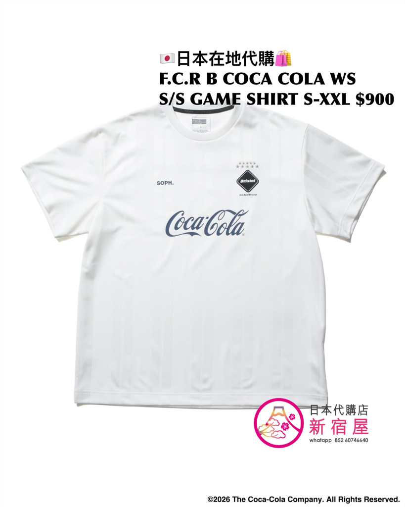 F.C.REAL BRISTOL x COCA COLA WEAVE STRIPE GAME SHIRT 