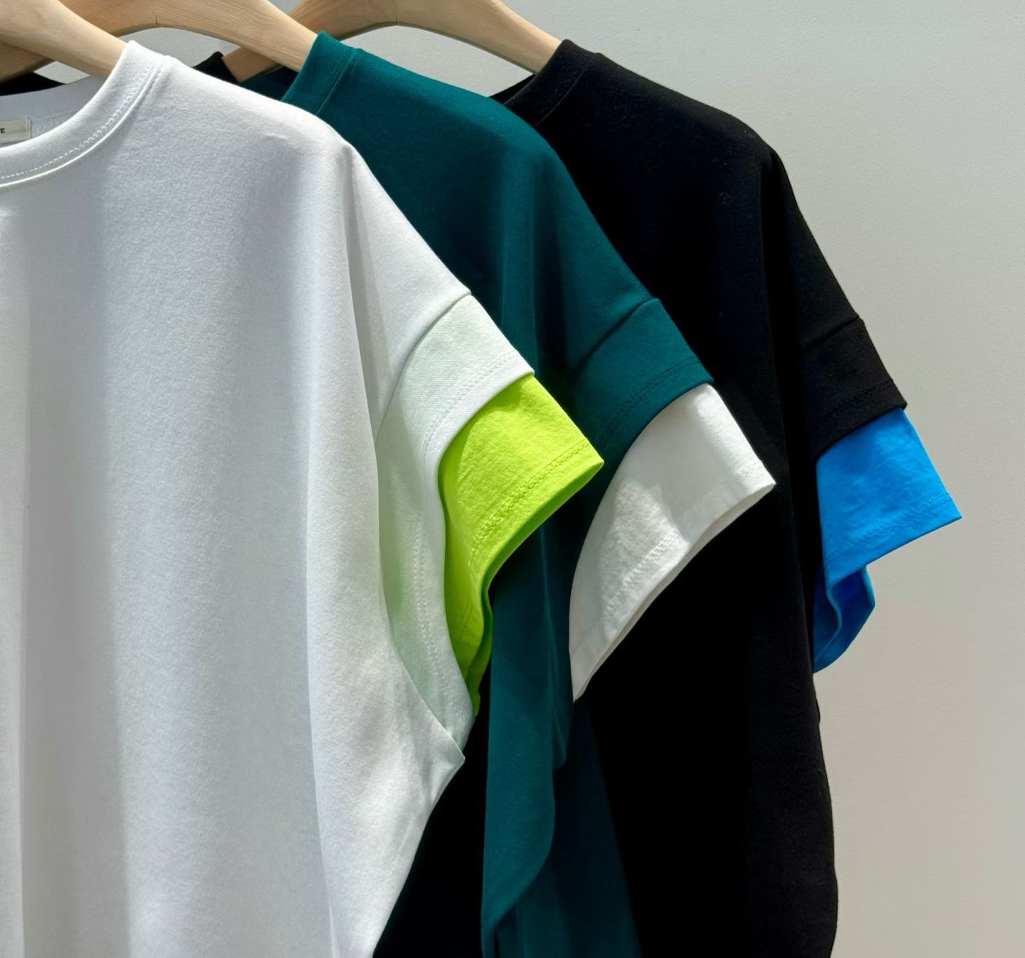 撞色拼接寬鬆休閒T恤