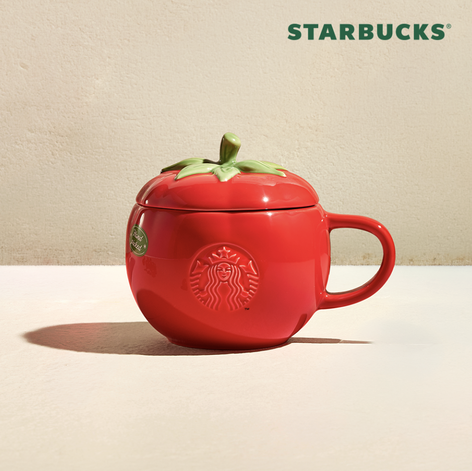 田園農夫系列｜韓國 Starbucks 星巴克 番茄造型 陶瓷馬克杯 連蓋 300ml｜Farmers Market Tomato Lid Mug 