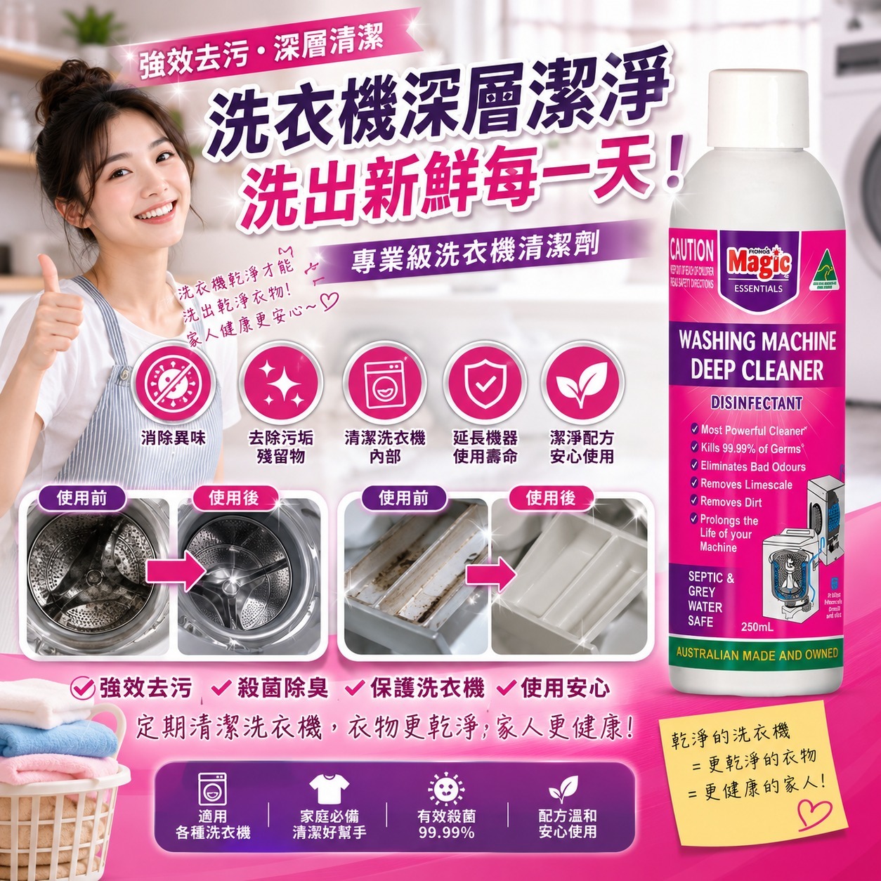 【預訂】 Magic Essentials 洗衣機深層清潔劑 250ml