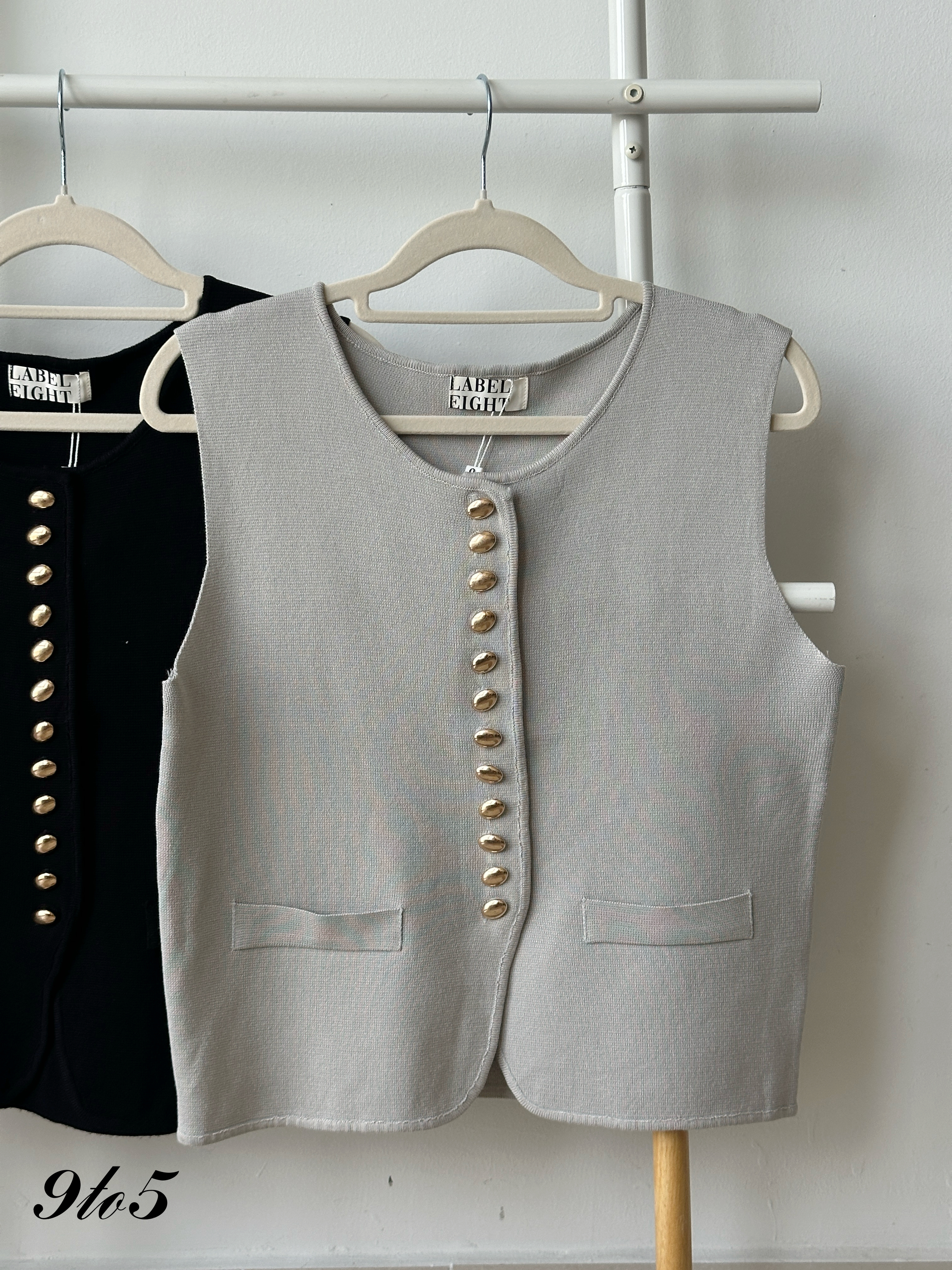 T4245 Button Up Vest Top - 4 Colors 