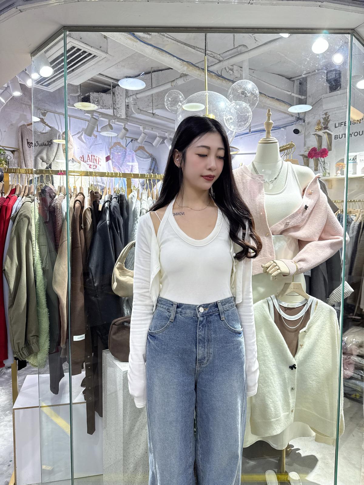 側骨直腳牛仔褲