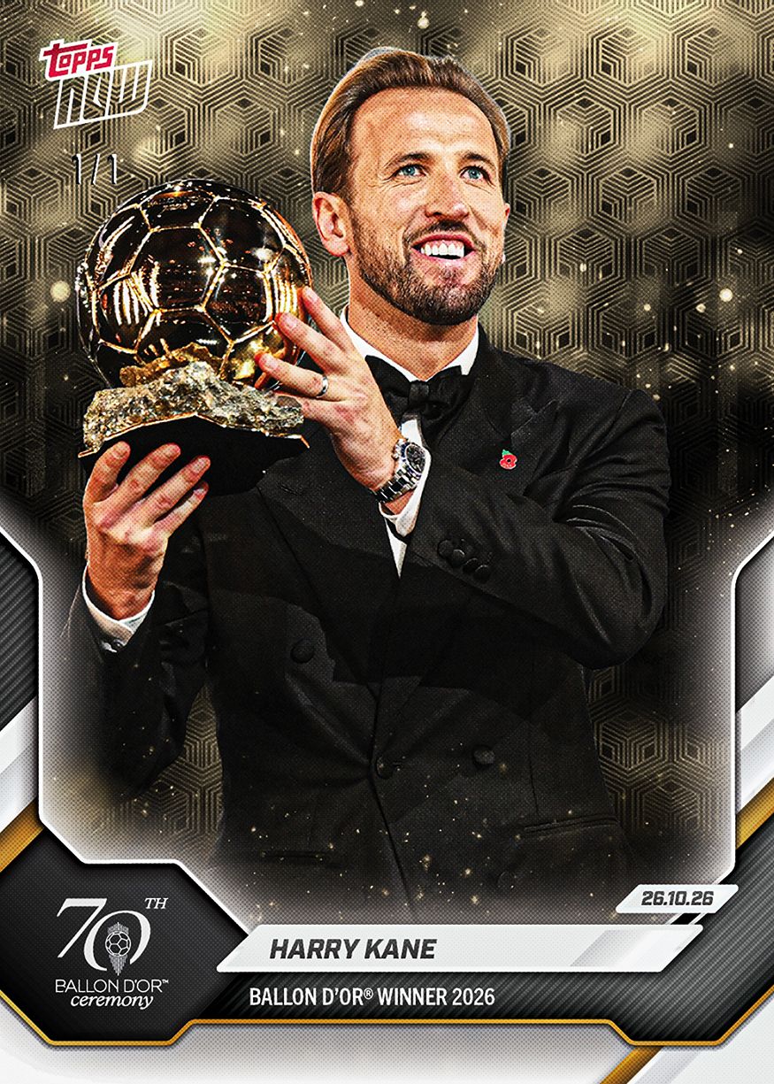 Harry Kane - 2026 Ballon d'Or Topps NOW® #1 金球獎得主紀念卡【團購】