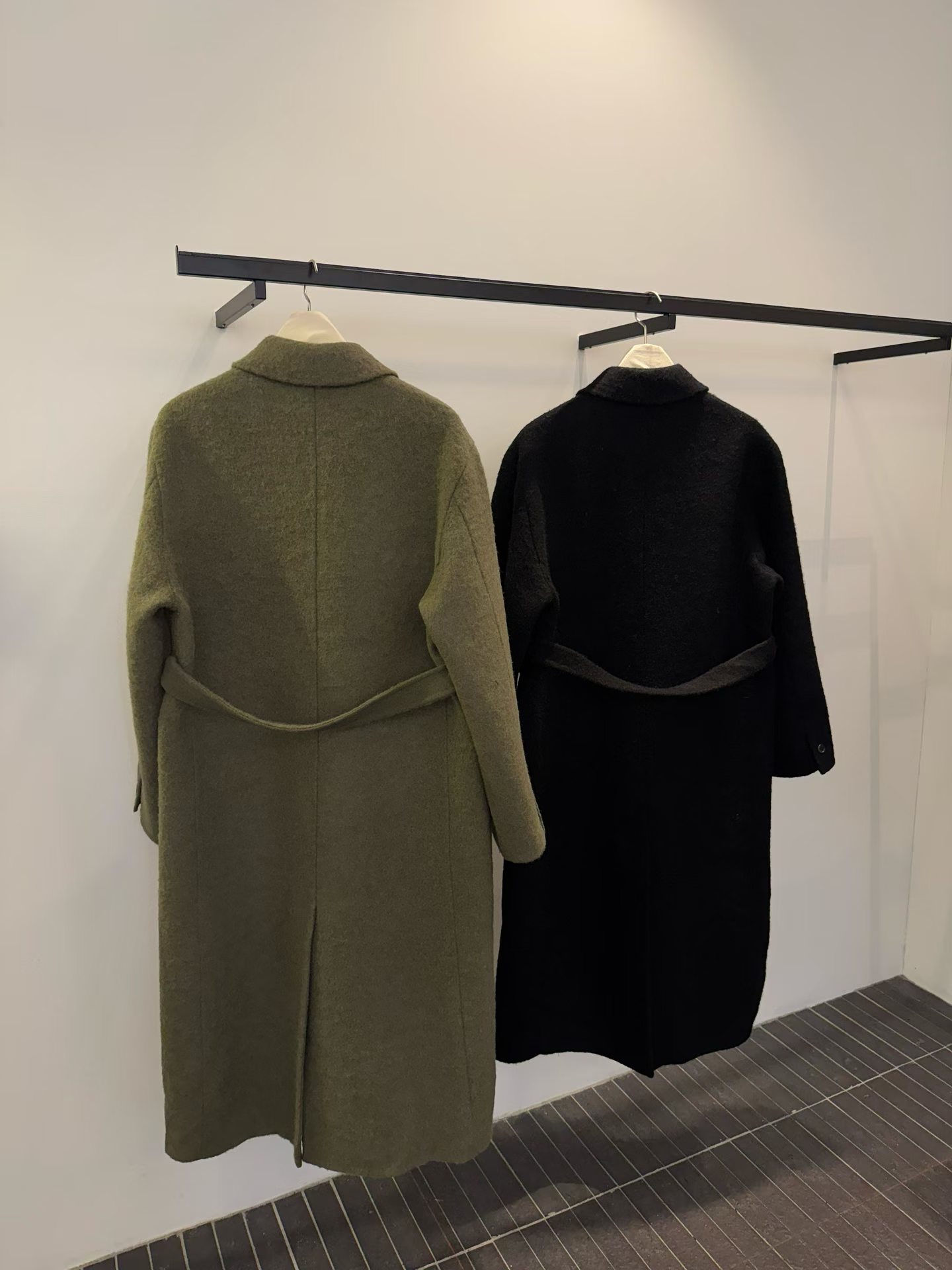 MILAE 手工訂製 Suri Alpaca 雙面羊毛綁帶長款毛呢大衣外套