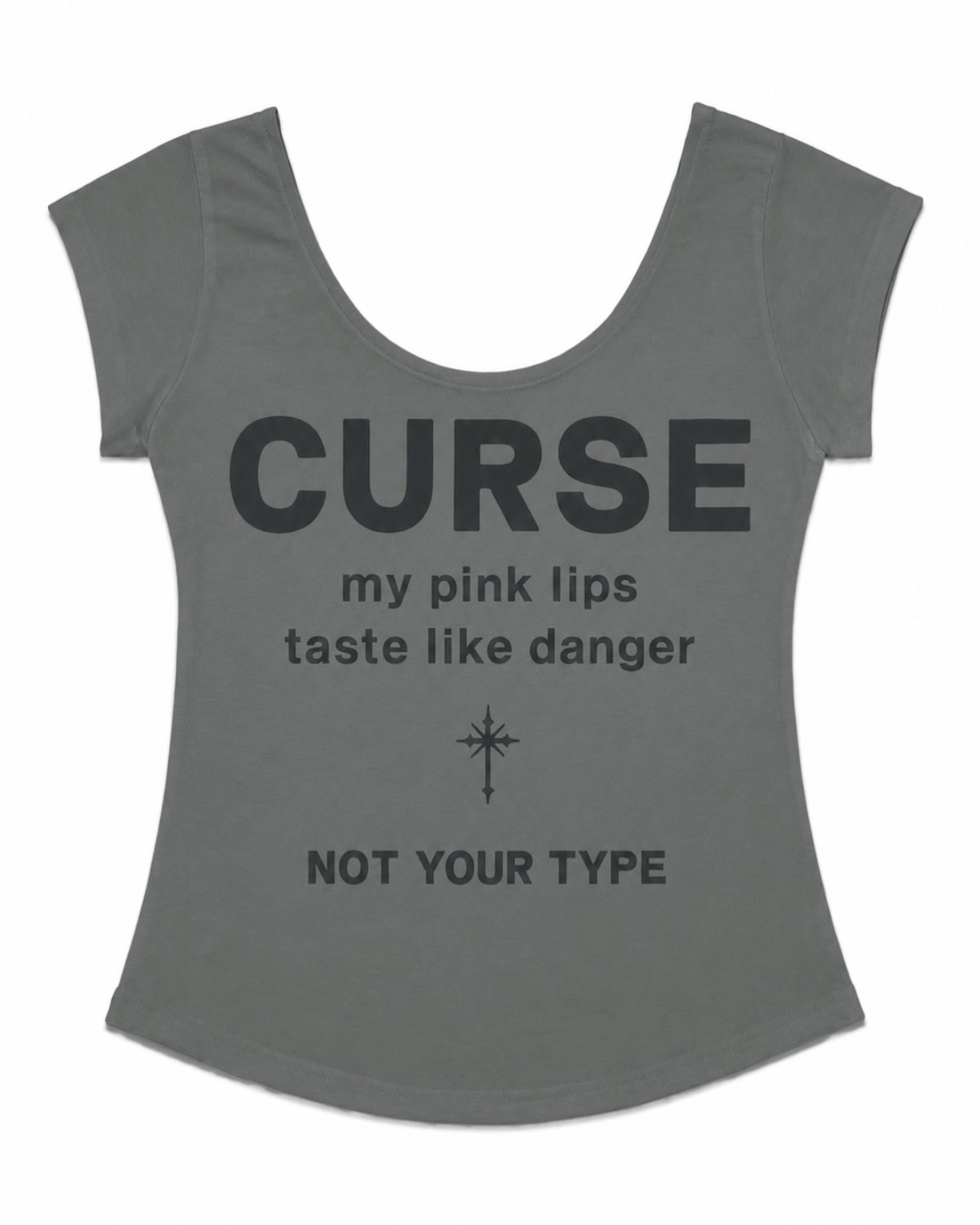 Slim Fit Scoop Neck Graphic Top