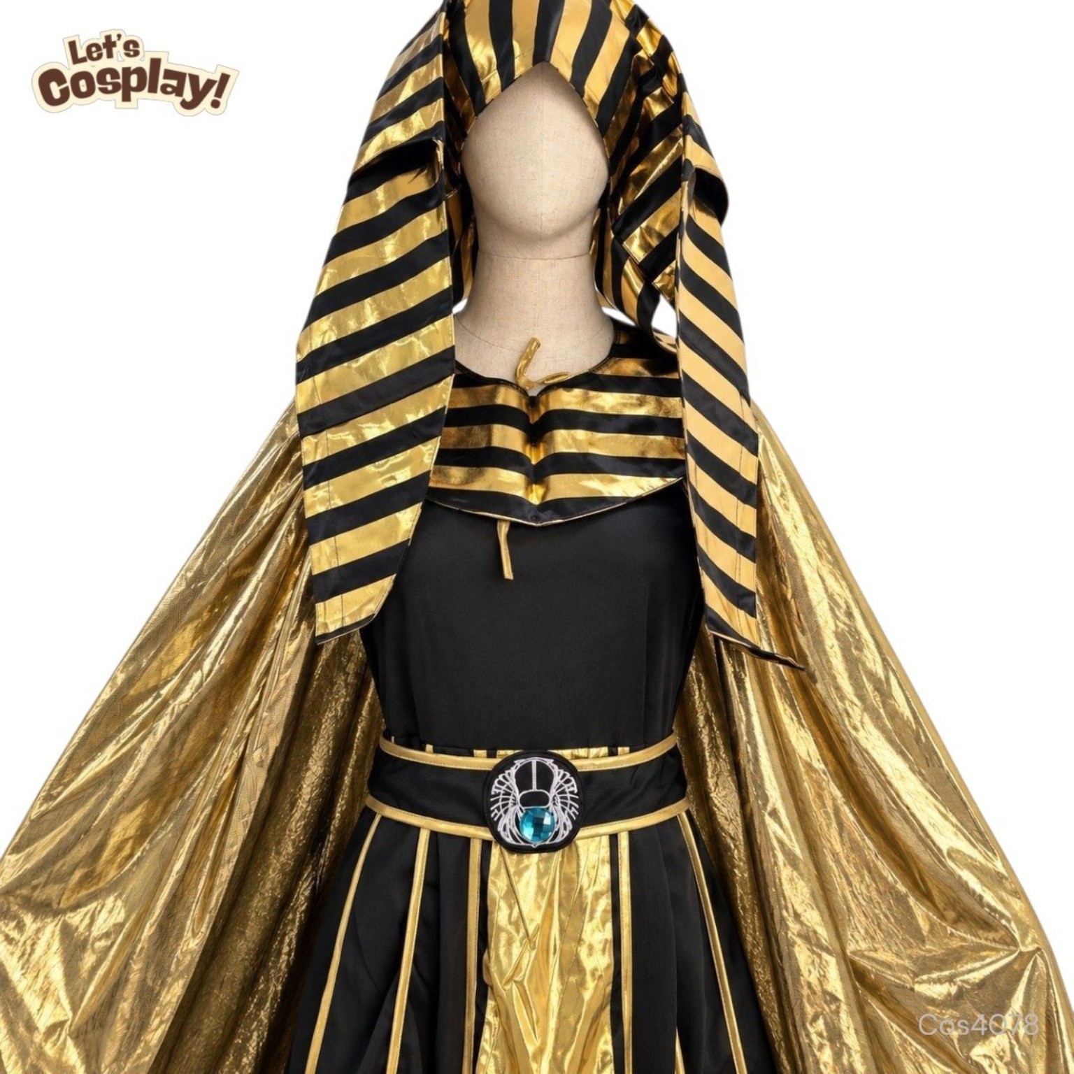 埃及妖后 Cleopatra 成人女裝黑金披風角色扮演服｜萬聖節 Halloween｜香港現貨｜Lets Cosplay COS4079