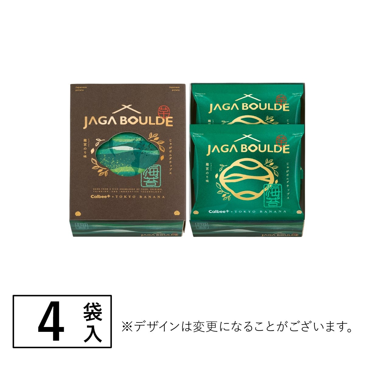 [訂購] [日本製] Calbee+ × 東京ばな奈 厚切薯片 ｜  海苔風味 ｜ 4袋入 ｜ 賞味期限：20-30日 {TF2605039}