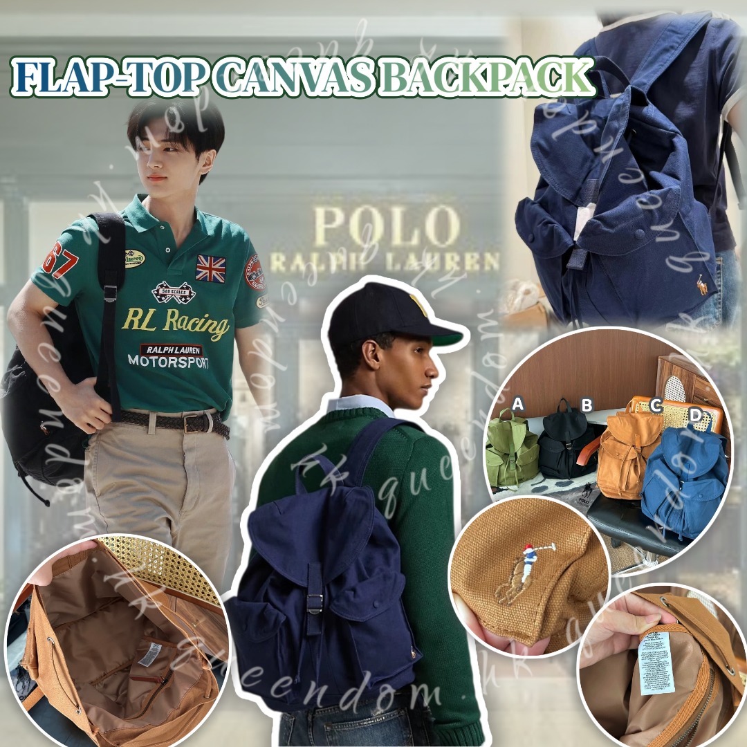 POLO RALPH LAUREN FLAP-TOP CANVAS BACKPACK 翻盖帆布背囊