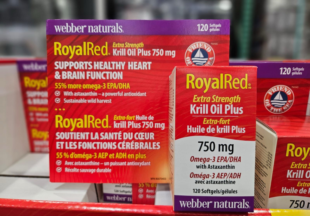 加拿大Costco直送 Webber Naturals 皇家紅磷蝦油加蝦青素 750 mg-  120粒軟吞噬膠囊