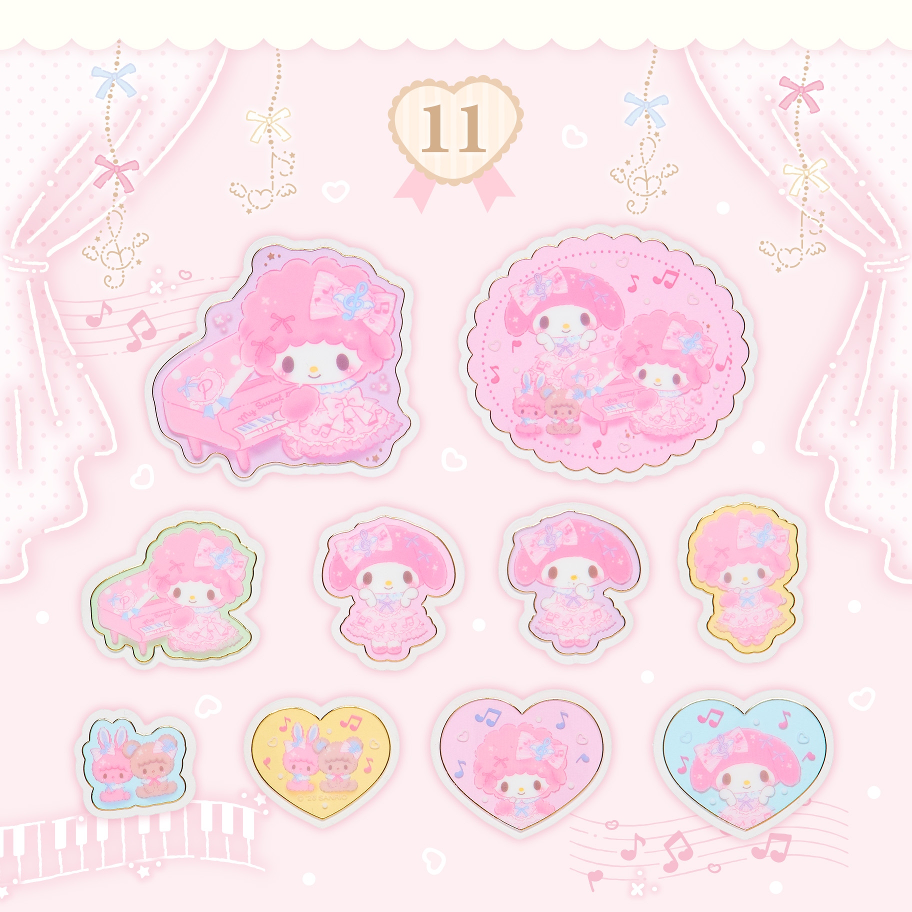 🌸 【預訂】My Sweet Piano musical Series-No.11-Sticker Set
