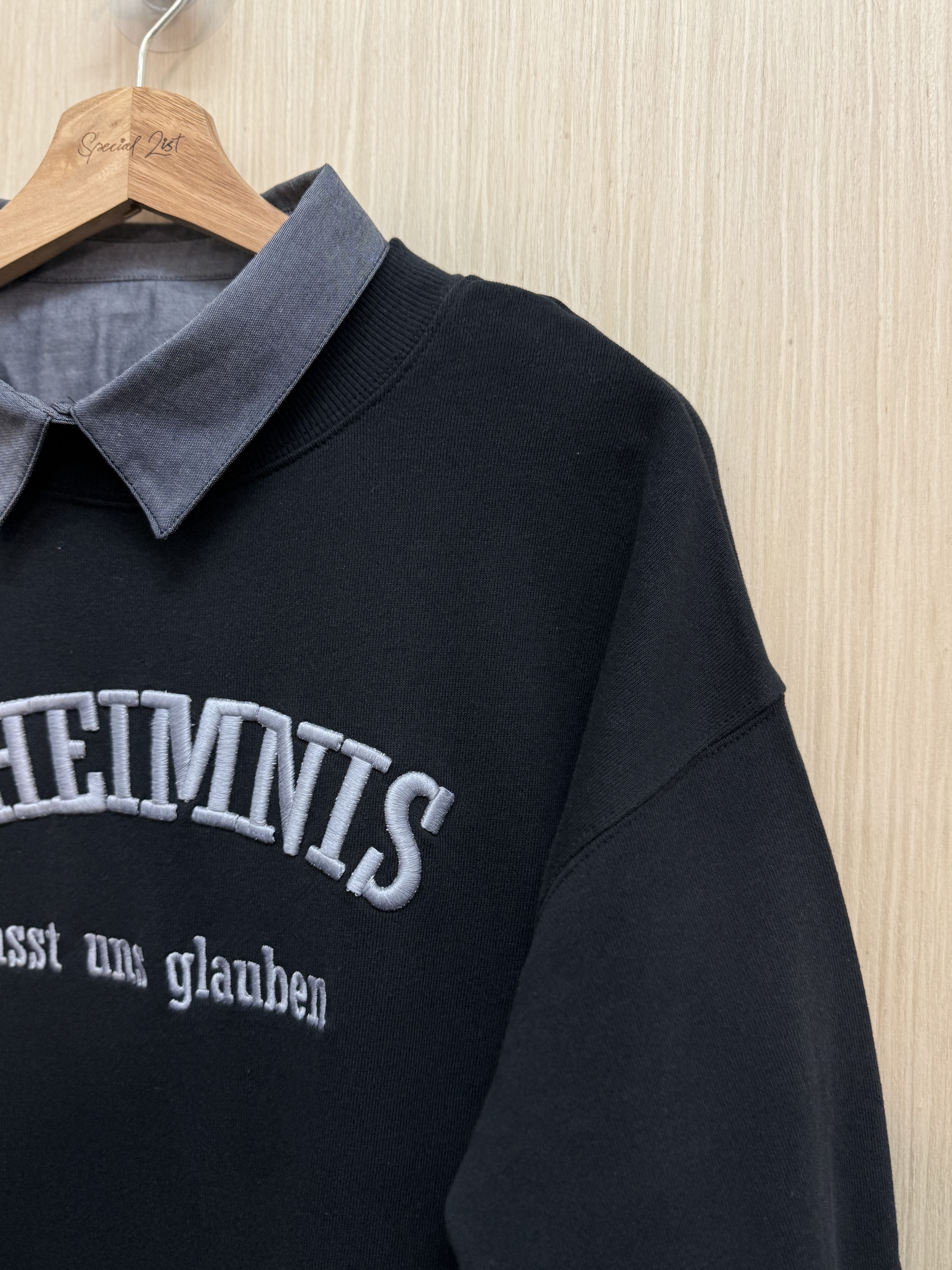 可拆領假兩件衛衣（灰黑色）