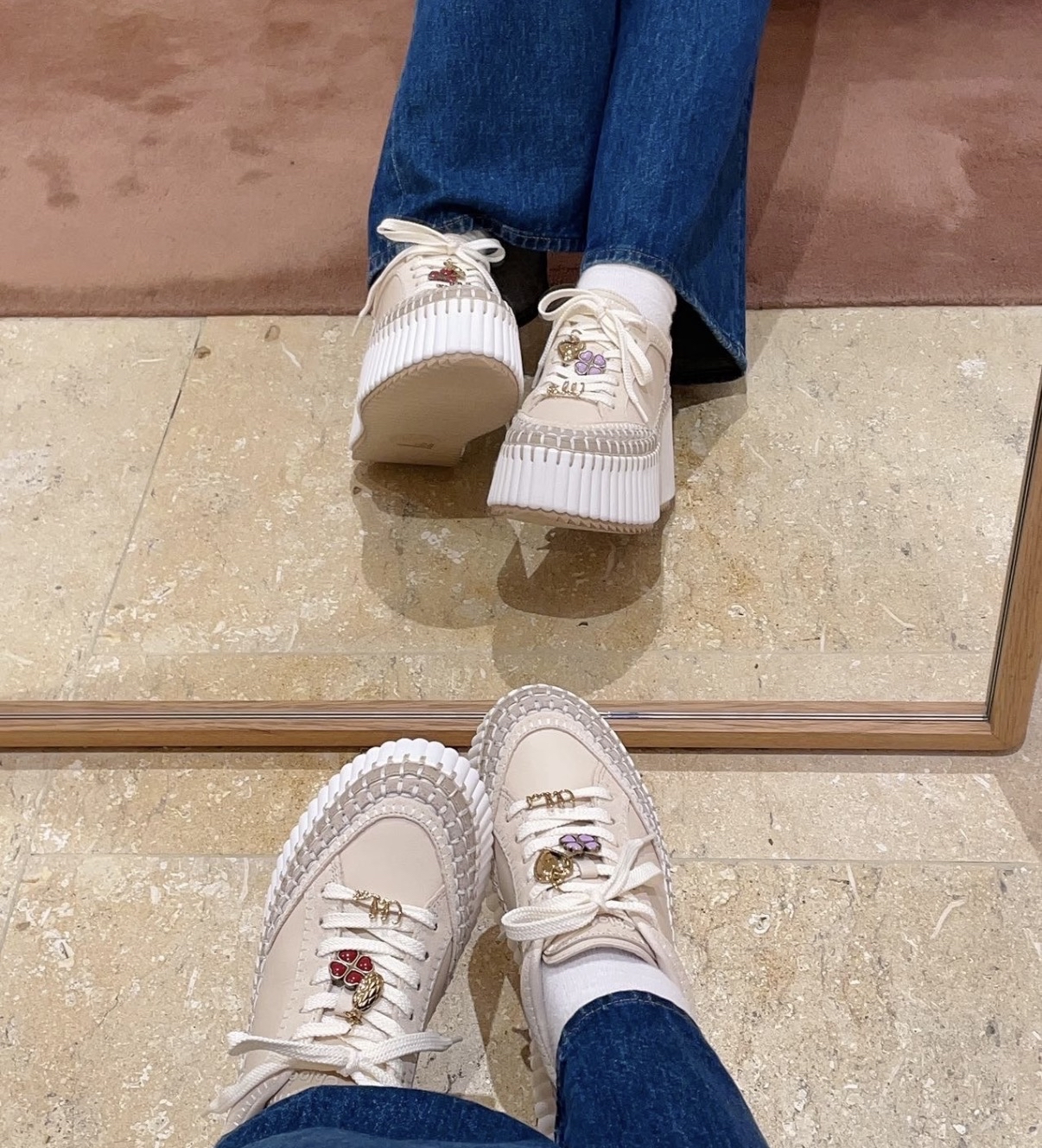 限時優惠✨新款🆕訂貨📮 Chloe 8cm 厚底Nama sneaker 連裝飾扣✨   Size 37 38 39 40 41