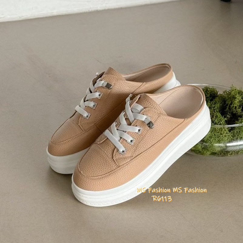 R6113 韓國🇰🇷真皮後拖厚底Sneakers