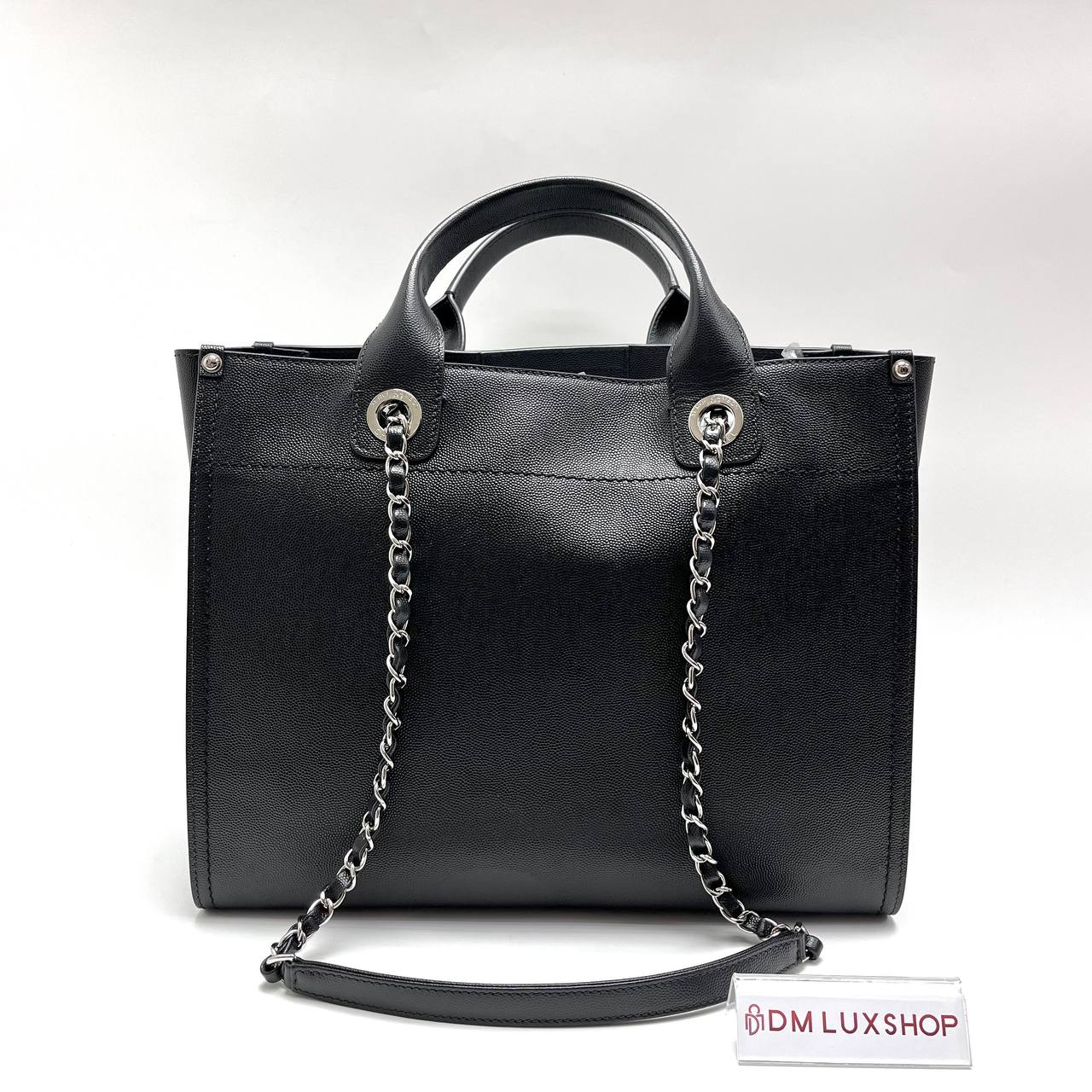 Chanel Black Caviar Deauville Tote (Serial 25)