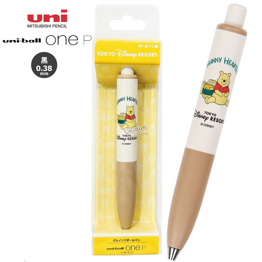 現貨｜【日本 Disney Store 限定】Winnie the Pooh 小熊維尼 日本製 uni-ball one P 0.38mm 黑色 啫喱筆 (076501)