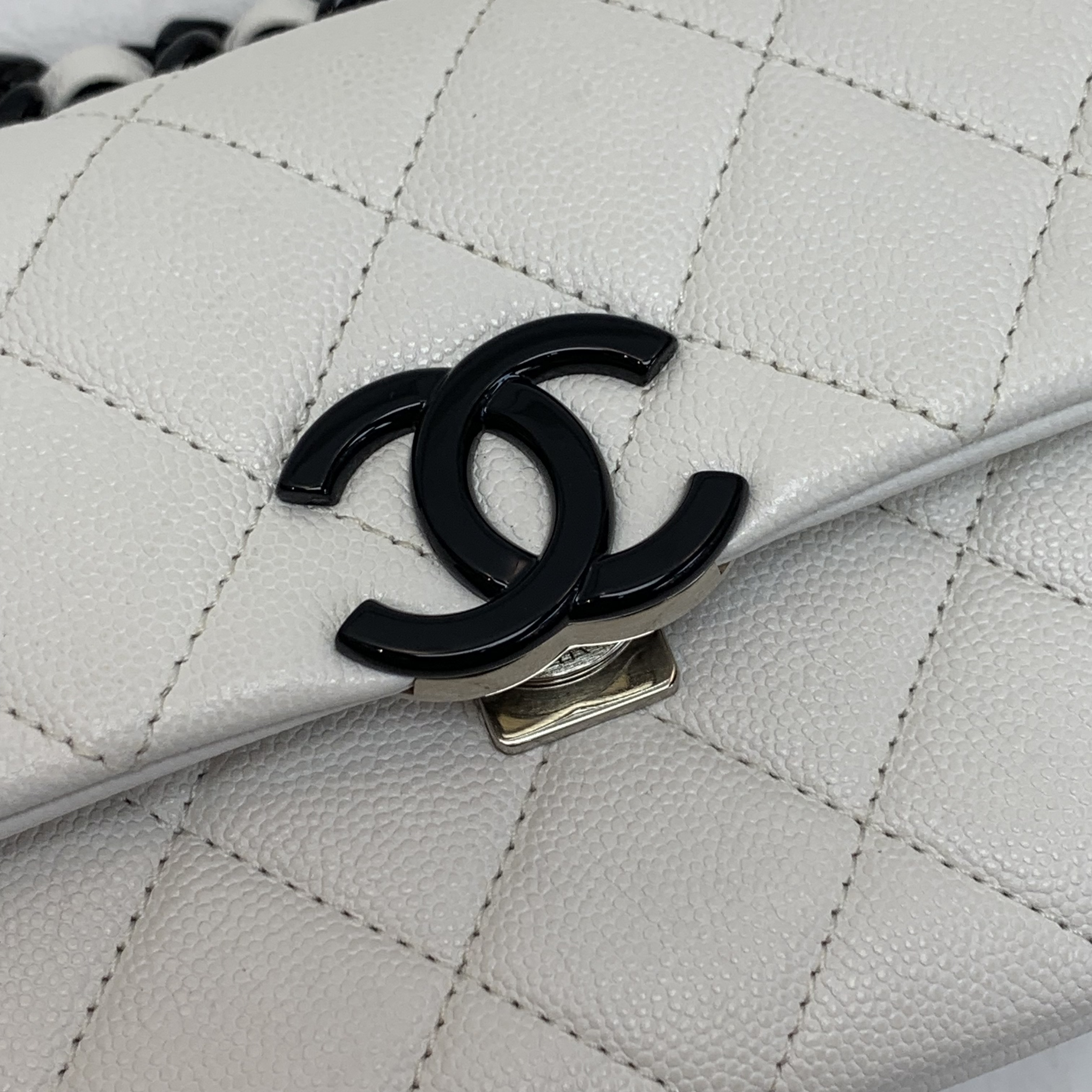 🐼熊貓配色Chanel黑白琺瑯扣大Mini